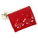 【未使用 展示品】クリスチャンディオール Christian Dior レディディオール LADY DIOR ロータスウォレット カナージュ コンパクト 三つ折...