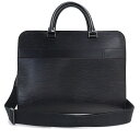【美品】ルイ ヴィトン LOUIS VUITTON バサーノ GM 2way ショルダー ハンドバッグ 斜め掛け ビジネスバッグ エピレザー ブラック 黒 シル...