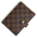 【未使用 展示品】ルイ ヴィトン LOUIS VUITTON アジェンダ PM 手帳カバー 6穴式 ダミエ ブラウン 茶 ゴールド金具 R20700 箱付
