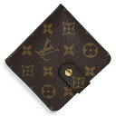 【未使用 展示品】ルイ ヴィトン LOUIS VUITTON コンパクト ジップ 二つ折り財布 モノグラム ブラウン 茶 ゴールド金具 M61667 箱付