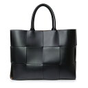 【未使用 展示品】ボッテガヴェネタ BOTTEGA VENETA イントレチャート ラージ アルコ トートバッグ カーフスキン レザー ネロ ブラック 黒 ブラ...