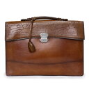 【中古】ベルルッティ Berluti エクリトワール カリグラフィ スクリット 書籍鞄 ブリーフケース ビジネスバッグ ヴェネチアレザー ブラウン 茶 シルバー...