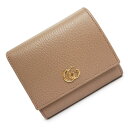 【新品・未使用品】グッチ GUCCI GGマーモント コンパクト 三つ折り財布 レザー ダスティピンク ベージュ ゴールド金具 598587 箱付