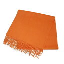 【新品・未使用品】エルメス HERMES ユニ ブロデ マフラー フリンジ カシミヤ 100% オレンジ 箱付