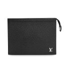 【新品・未使用品】ルイ ヴィトン LOUIS VUITTON ポシェット ヴォワヤージュ セカンド クラッチバッグ タイガ レザー ブラック 黒 シルバー金具 ...