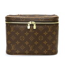 【未使用 展示品】ルイ ヴィトン LOUIS VUITTON ニース BB ポーチ バニティ モノグラム ヌメ革 レザー 化粧 ハンドバッグ ブラウン 茶 ゴールド金具 M42265