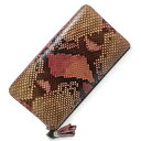 【新品・未使用品】グッチ GUCCI オーガナイザー ラウンドファスナー ジップ 長財布 パイソン エキゾチックレザー ピンク ゴールド金具 232977