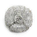 【新品・未使用品】シャネル CHANEL カメリア ココマーク ラインストーン コサージュ ブローチ シルバー AA8437