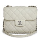 【美品】シャネル CHANEL ココマーク マトラッセ 2WAY チェーン ショルダーバッグ 斜め掛け キャビアスキン レザー オフホワイト 白 シルバー金具 ...