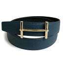 【新品・未使用品】エルメス HERMES Hダンクル リバーシブル 32MM ベルト #80 ボックスカーフ 135 トゴ レザー ブラック Bleu Nuit...