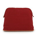 【未使用 展示品】エルメス HERMES ボリードポーチ 34 TGM ポーチ コットン ルージュアッシュ レッド 赤 シルバー金具