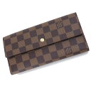 【未使用保管品】ルイ ヴィトン LOUIS VUITTON ポルトフォイユ インターナショナル 三つ折り財布 ダミエ ブラウン 茶 ゴールド金具 N61217 ...