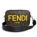【未使用 展示品】フェンディ FENDI ズッカ ショルダーバッグ 斜め掛け PVCコーティングキャンバス レザー ブラウン イエロー 茶 黄 シルバー金具 7...