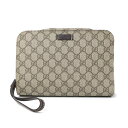 【未使用 展示品】グッチ GUCCI セカンド クラッチバッグ GGスプリームキャンバス レザー ベージュ ダークブラウン ライトゴールド金具 201755
