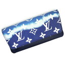 【未使用 展示品】ルイ ヴィトン LOUIS VUITTON LV エスカル メガネケース モノグラム カーフスキン レザー ブルー 青 シルバー金具 GI04...