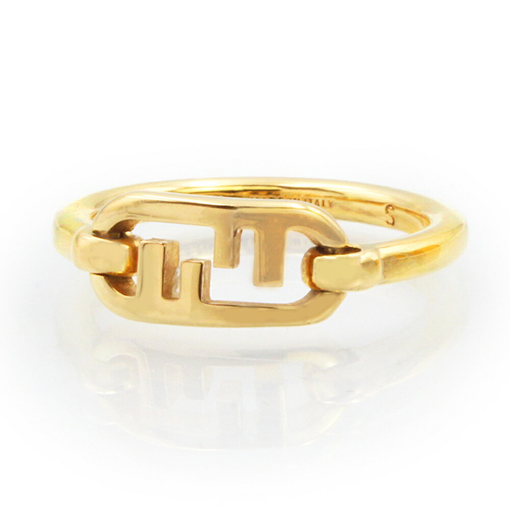 【新品・未使用品】フェンディ FENDI オーロック FFロゴ リング 指輪 Sサイズ #10号 ゴールド 8AH323 箱付