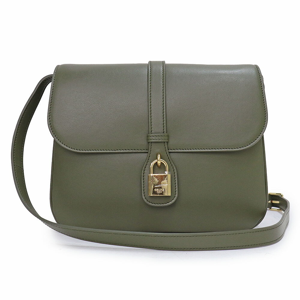 【未使用　展示品】セリーヌ CELINE タブー ミディアム ショルダーバッグ 斜め掛け カーフスキン レザー Dark Olive カーキ ゴールド金具 196583DK1.03DO