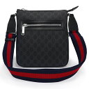【未使用 展示品】グッチ GUCCI スモール メッセンジャー ショルダーバッグ 斜め掛け GGスプリームキャンバス レザー ブラック 黒 シルバー金具 792...