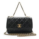 【美品】シャネル CHANEL マトラッセ 2way チェーンウォレット 長財布 ショルダー ハンドバッグ 斜め掛け ラムスキン レザー ブラック 黒 アンティ...
