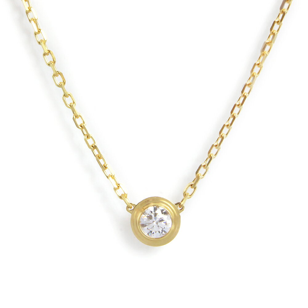 【美品】カルティエ Cartier ダムール ディアマン レジェ LM ラージモデル ネックレス ペンダント 1Pダイヤモンド K18YG 750 イエローゴールド B7215500のサムネイル