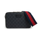【未使用 展示品】グッチ GUCCI GGスプリーム ミニ ショルダーバッグ 斜め掛け キャンバス レザー ブラック 黒 シルバー金具 774161
