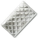 【未使用保管品】シャネル CHANEL マトラッセ 2.55 二つ折り長財布 カーフスキン レザー シルバー シルバー金具 A35304 箱付