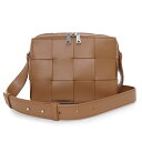 【未使用 展示品】ボッテガヴェネタ BOTTEGA VENETA カセット カメラ ショルダーバッグ 斜め掛け カーフスキン レザー ブラウン ウッド 茶 シルバー金具 730027