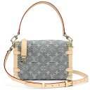 【未使用 展示品】ルイ ヴィトン LOUIS VUITTON サイドトランク MM ショルダー ハンドバッグ 2way 斜め掛け モノグラムデニム ヌメ革 レザ...