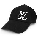 【美品】ルイ ヴィトン LOUIS VUITTON LV スマッシュ 刺繍 Mサイズ 帽子 キャップ コットン100% ノワール ブラック ホワイト 黒 白 シ...