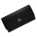 【新品・未使用品】グッチ GUCCI ダブルG GG マーモント コンチネンタルウォレット 二つ折り長財布 カーフスキン レザー ブラック 黒 ゴールド金具 4...