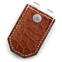 【新品・未使用品】エルメス HERMES エリタージュ マネークリップ 札ばさみ アリゲーター エキゾチックレザー Fauve フォーヴ ブラウン 茶 シルバー...