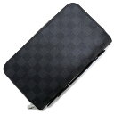 【中古】ルイ ヴィトン LOUIS VUITTON ジッピー XL トラベルケース ラウンドファスナー 長財布 ダミエグラフィット ブラック 黒 シルバー金具 ...