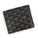 【未使用 展示品】ゴヤール GOYARD ヘリンボーン サン フロランタン 二つ折り財布 札入れ PVCコーティングキャンバス カーフスキン レザー ブラック ...