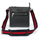 【未使用 展示品】グッチ GUCCI スモール メッセンジャー ショルダーバッグ 斜め掛け GGスプリームキャンバス レザー ブラック 黒 シルバー金具 523...
