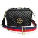 【未使用 展示品】グッチ GUCCI GGマーモント トップハンドル 2WAY ショルダー ハンドバッグ 斜め掛け キルティングレザー ブラック 黒 アンティークゴールド金具 498100