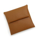 【新品・未使用品】エルメス HERMES バスティア コインケース 小銭入れ 財布 ヴォーエプソン レザー ゴールド ブラウン 茶 シルバー金具 W刻印 箱付