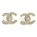 【未使用保管品】シャネル CHANEL ココマーク ラインストーン ピアス ゴールド A86504