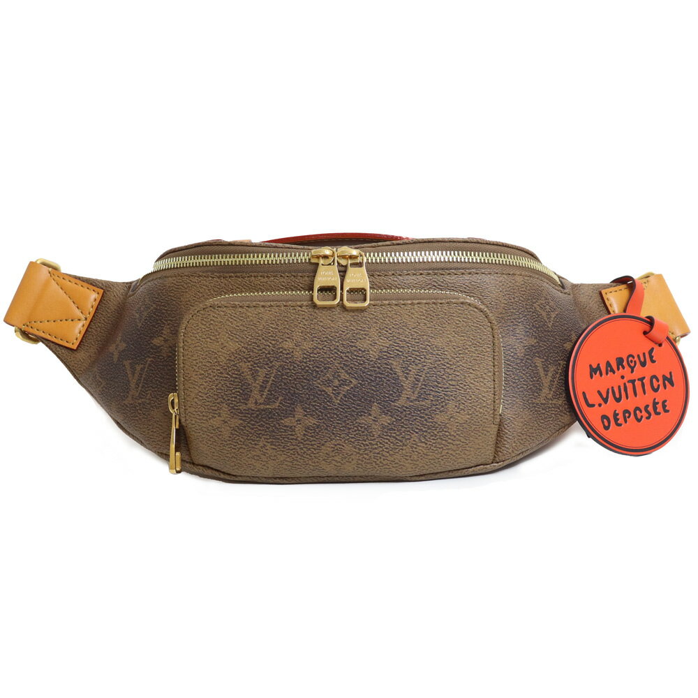 【未使用　展示品】ルイ ヴィトン LOUIS VUITTON ラッシュ バムバッグ ボディバッグ 斜め掛け モノグラムダスト キャンバス レザー ブラウン ゴールド金具 M11539のサムネイル