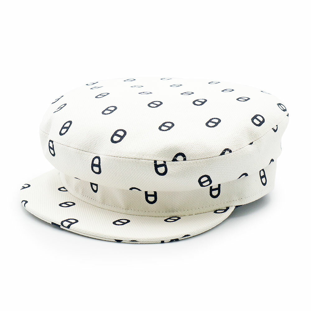 【未使用保管品】エルメス HERMES ヴォーバン シェーヌ ダンクル キャスケット キャップ ハット 帽子 58CM コットン98% ポリウレタン2% ブランカッセ ホワイト シルバー金具