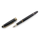 【中古】モンブラン MONTBLANC マイスターシュテュック 万年筆 キャップ式 ピストン吸入式 ペン先14K ブラック ゴールド