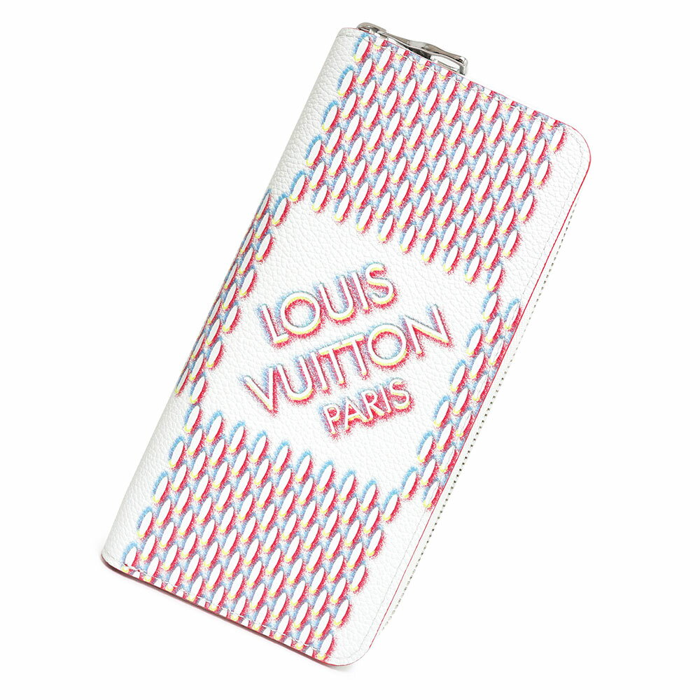【新品・未使用品】ルイ ヴィトン LOUIS VUITTON ジッピーウォレット ヴェルティカル ラウンドファスナー 長財布 ダミエスプレー ホワイト レッド シルバー金具 M81403 箱付のサムネイル