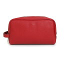 【新品・未使用品】フェンディ FENDI トラベル キット クラッチ セカンドバッグ ポーチ レザー レッド シルバー金具 7AS378