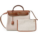【未使用 展示品】エルメス HERMES エールバッグ ジップ 31 PM ルトゥルネ 2WAY ショルダー ハンドバッグ 斜め掛け ヴァッシュハンター レザー トワルクリスヴァイキング キャンバス エクリュ ベージュ フォーヴ ブラウン ゴールド金具 W刻印