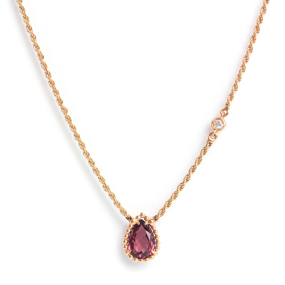 【未使用　展示品】ブシュロン Boucheron セルパンボエム エクストラスモール ペンダント ネックレス K18PG 750 1Pダイヤ ロードライトガーネット ピンクゴールド ワインレッド JPN00629 箱付のサムネイル