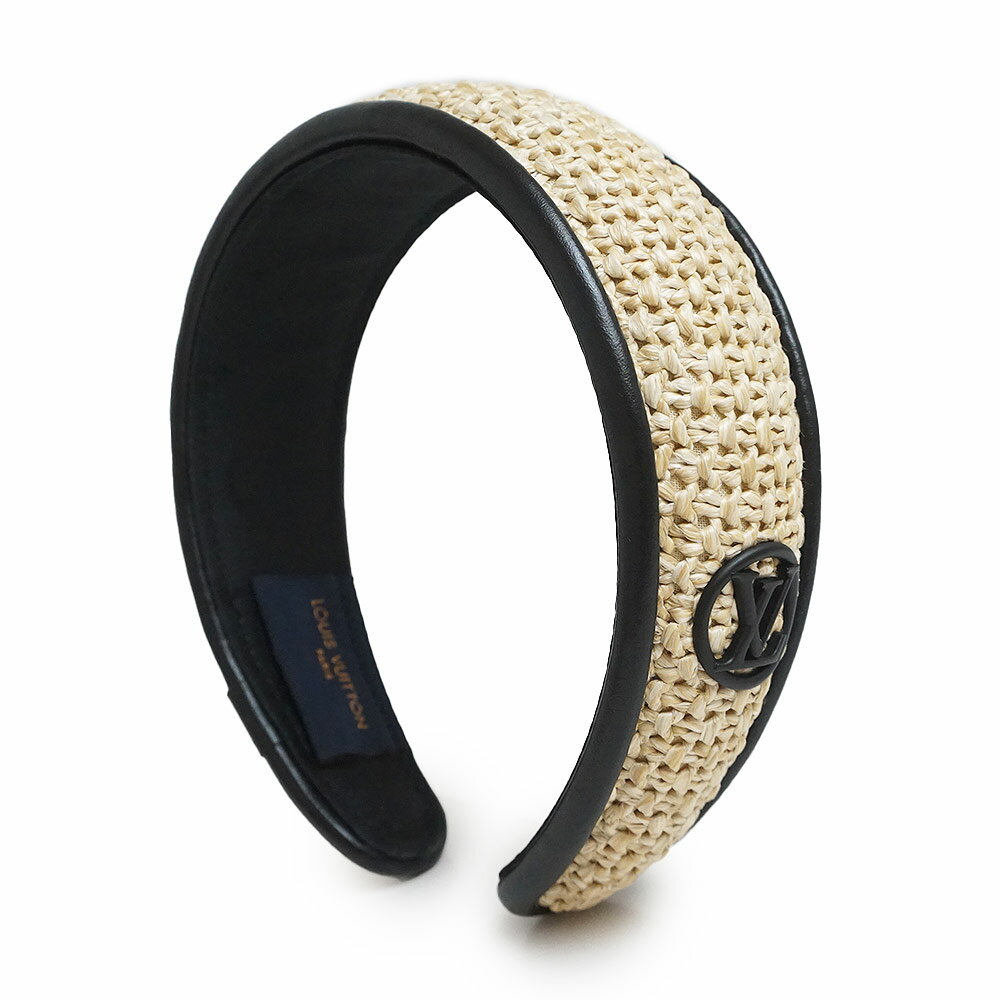 【新品・未使用品】ルイ ヴィトン LOUIS VUITTON ヘットバンド ラフィア カチューシャ ヘアアクセサリー ポリエステル ラムスキン レザー シルク ...