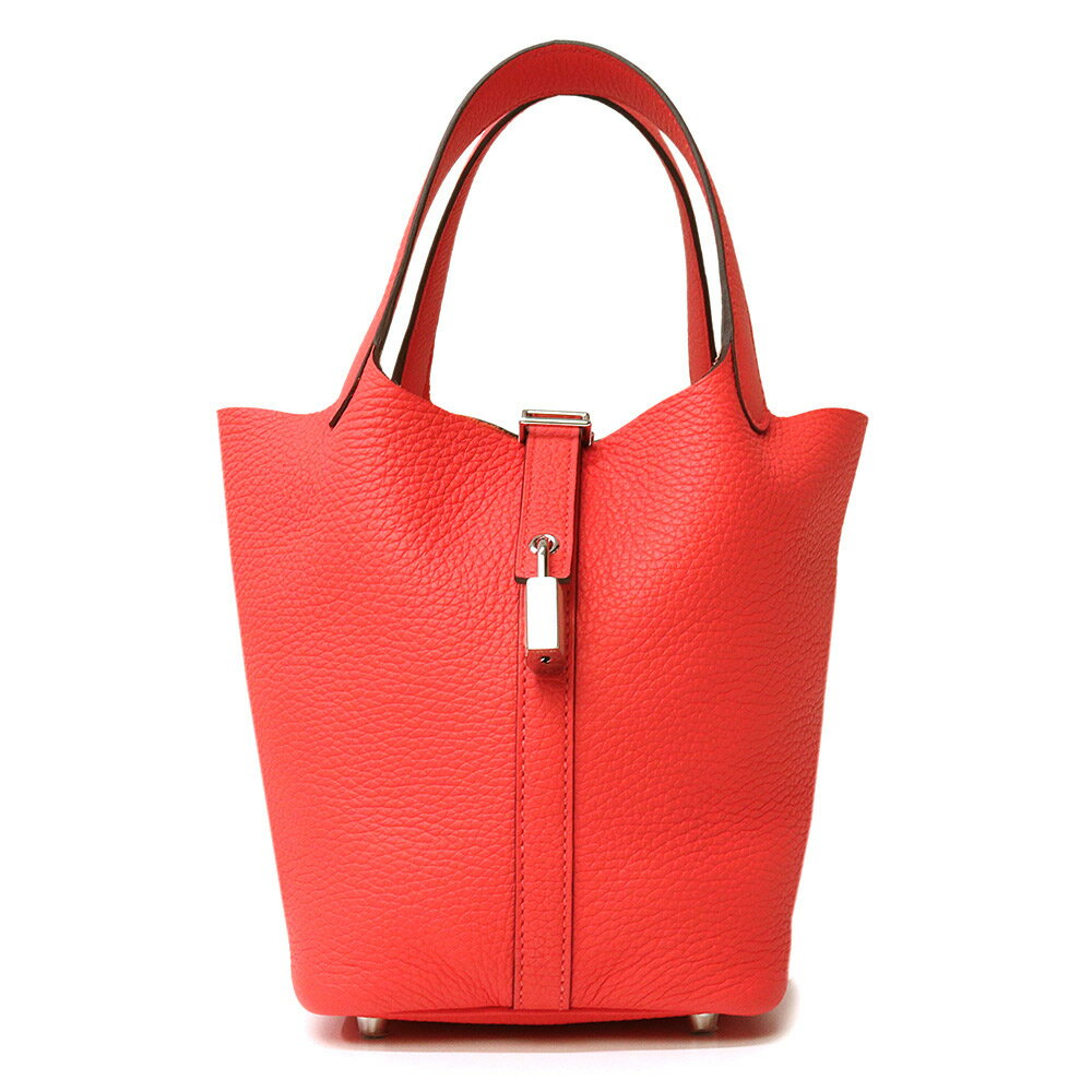 【新品・未使用品】エルメス HERMES ピコタンロック 18 PM ハンドバッグ トリヨンクレマンス レザー ローズテキサス ピンク シルバー金具 B刻印 箱付
