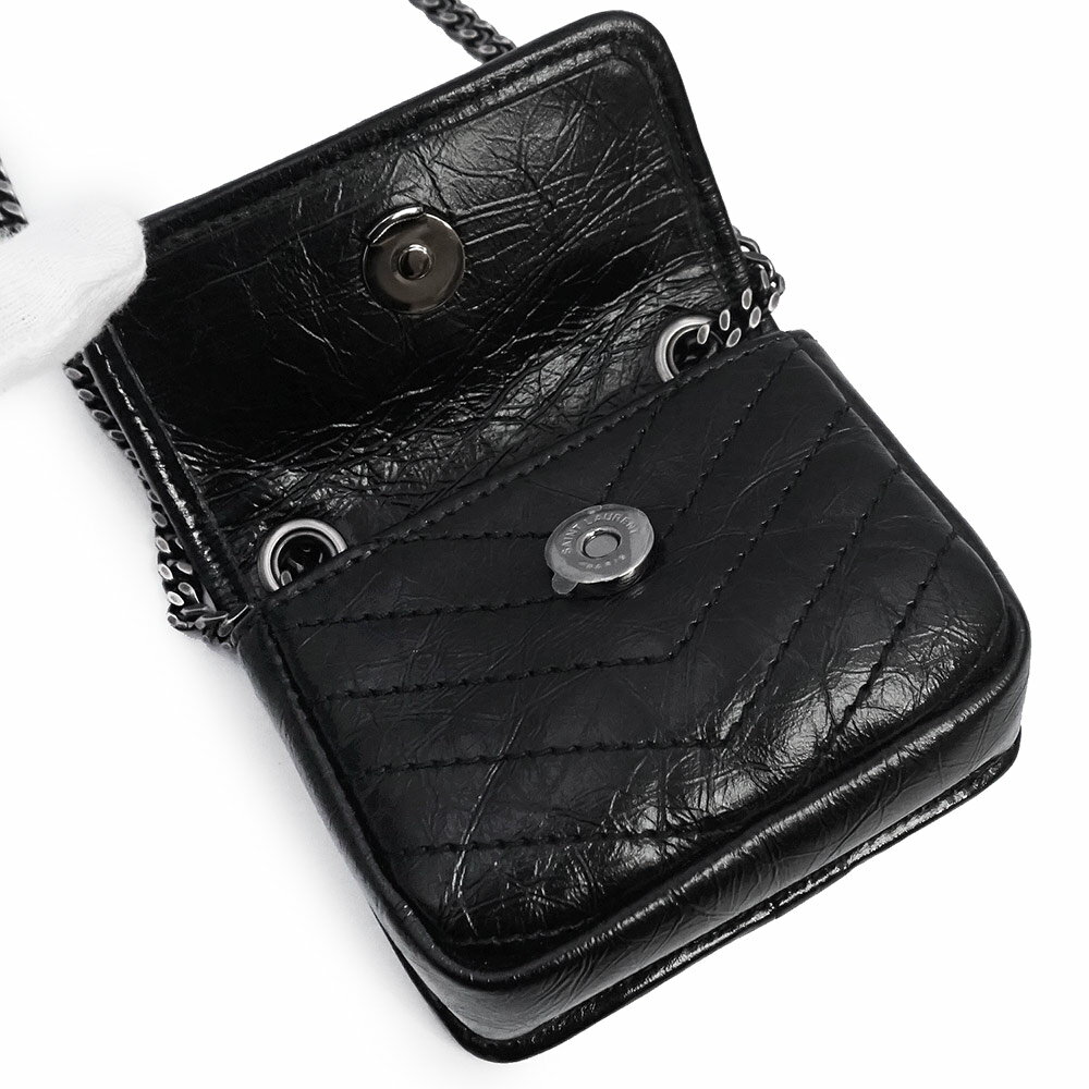 ��̤���ѡ�Ÿ���ʡ�SAINT LAURENT ���������� 710844 NIKI �˥� �����ե����� �ͥ� �֥�å� �������� �������� �����ݥå� AirPods ����ۥ󥱡��� �쥶�� ����᥿����