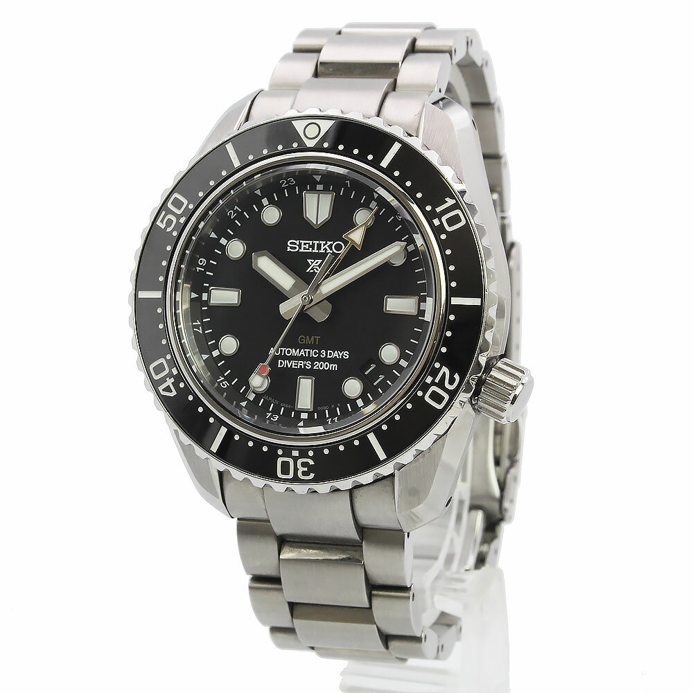 【中古】SEIKO セイコー SBEJ011 6R54-00D0 プロスペックス ダイバースキューバ ダイバーズ 1968 ヘリテージ GMT メカニカル 自動巻き ステンレススチール シルバー ブラック 腕時計 ギャラ 保証書 箱付