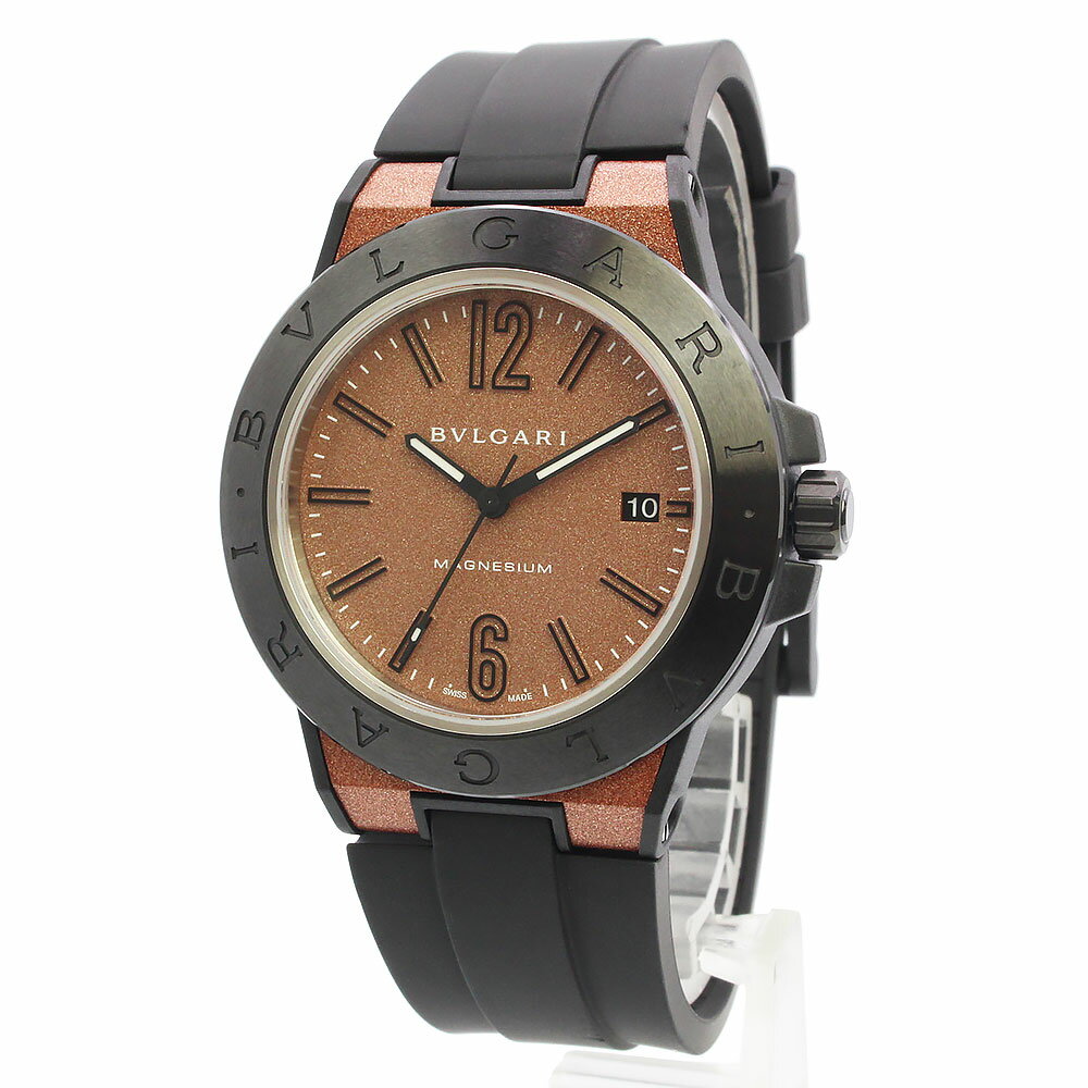 【未使用　展示品】BVLGARI ブルガリ DG41C11SMCVD ディアゴノ 自動巻き マグネシウム PEEK セラミック ラバー ブラック ブラウン 腕時計 ギャランティカード 箱付