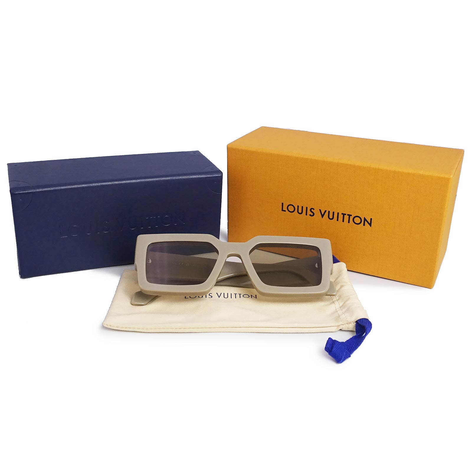 【美品】LOUIS VUITTON ルイ ヴィトン Z2701E LVクラッシュスクエア アセテート ベ...